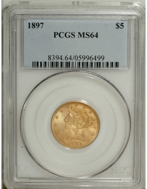 1897 $5 Liberty Half Eagle MS64